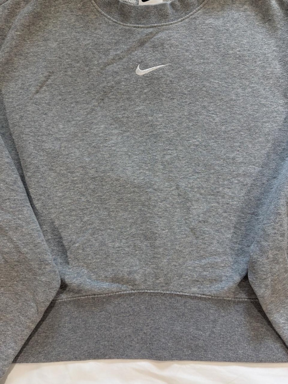 Nike Women's Studio Fleece Oversized Cropped Crew Gray